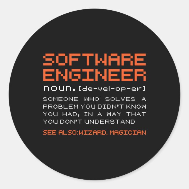 Adesivo Desenvolvedor De Software De Definição De Engenhei (Frente)