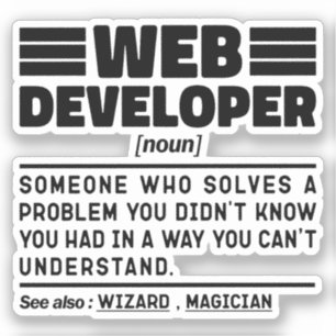 Adesivo Desenvolvedor Web Substantivo Amante de Programaçã