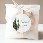 Adesivo Desert Cactus Obrigado, Sticker 1,5 polegadas<br><div class="desc">Este obrigado de 1, 5 polegadas que você cola apresenta um cacto de aquarela e uma fonte elegante de script.</div>