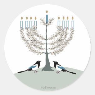 Adesivo DESERTO LIFE Hanukkah 2 Magpies/menorah