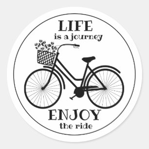 Adesivo Desfrute da motivação da silhueta de bicicleta d