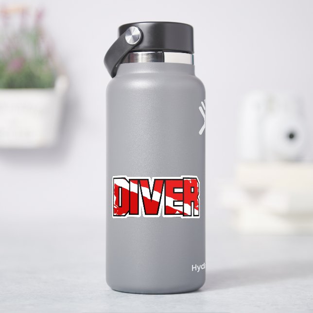 Adesivo desgastado da bandeira de mergulhador emba (HidroFlask)