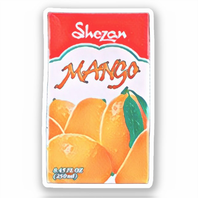 Adesivo Desi de pintura em aquarela Shezan Mango Juice (Frente)