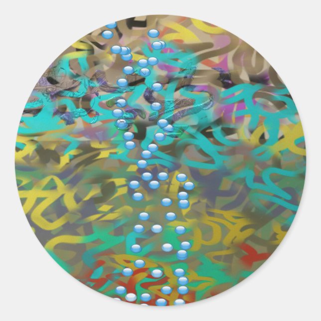 Adesivo Design abstrato de massa mista (Frente)