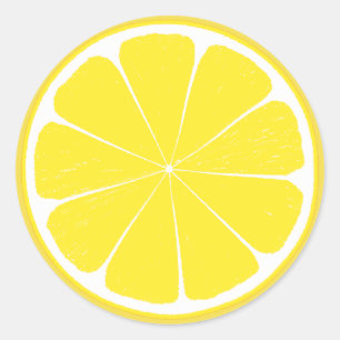 Adesivo Design amarelo brilhante da fatia dos citrinos do