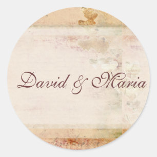 Adesivo Design antiquado do casamento vintage