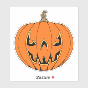 Adesivo Design Assustador de Jack-o'-Lantern de Halloween