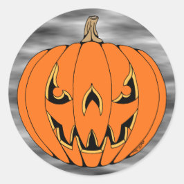 Adesivo Design Assustador de Jack-o'-Lantern de Halloween
