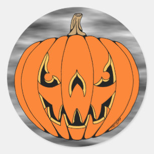 Adesivo Design Assustador de Jack-o'-Lantern de Halloween