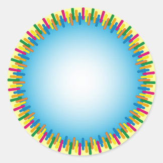 Adesivo Design azul com borda colorida