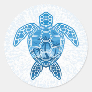 Adesivo Design azul de Tartaruga Marinha Tropical