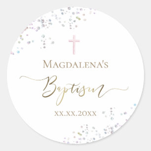Adesivo design Baptismo confetti glitter