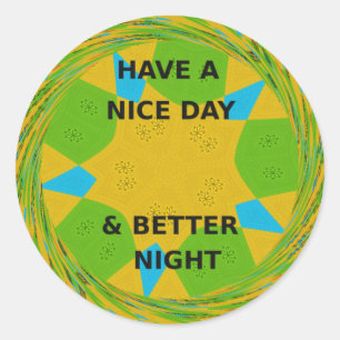 Adesivo Design Circular "Tenha um Bom Dia & Melhor Noite"
