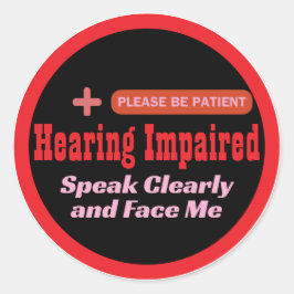 Adesivo design com deficiência auditiva elegante - preto e