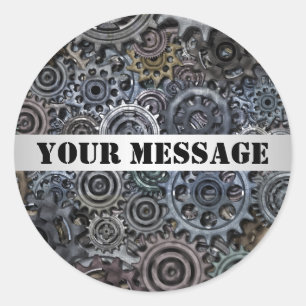 Adesivo Design customizável de Steampunk da engrenagem do