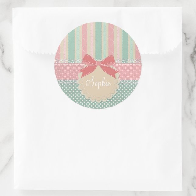 Adesivo Design Cute Pastel de Bolinhas e Listras (Bolsa)
