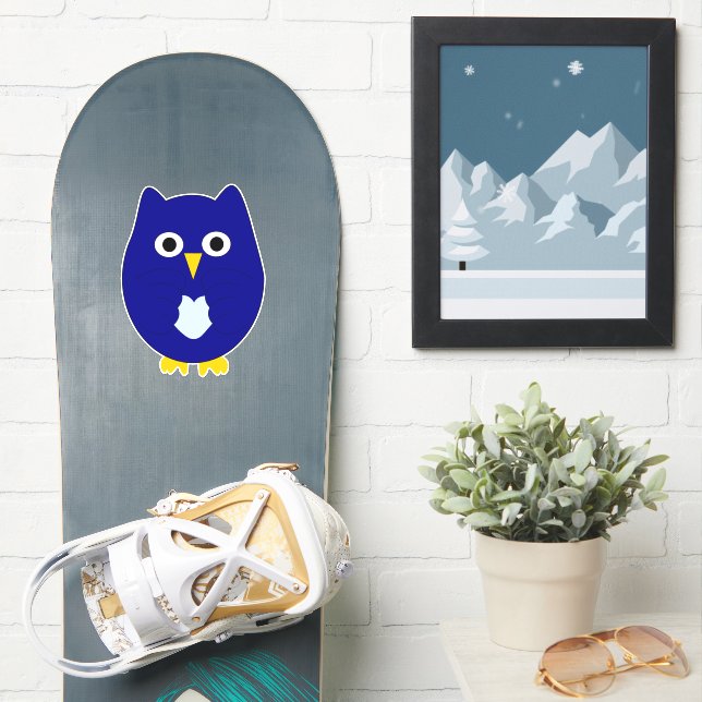 Adesivo Design da Coruja Azul (Prancha de snowboard)