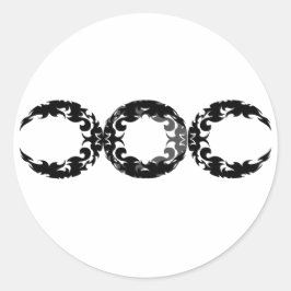 Adesivo Design da Lua Tripla Negra