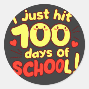 Adesivo design de 100 Dias de Estilo Kawaii Escolar