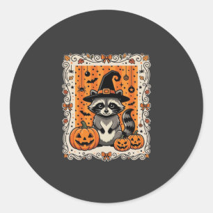 Adesivo Design de Abóbora de Halloween de Guaxinim Assusta