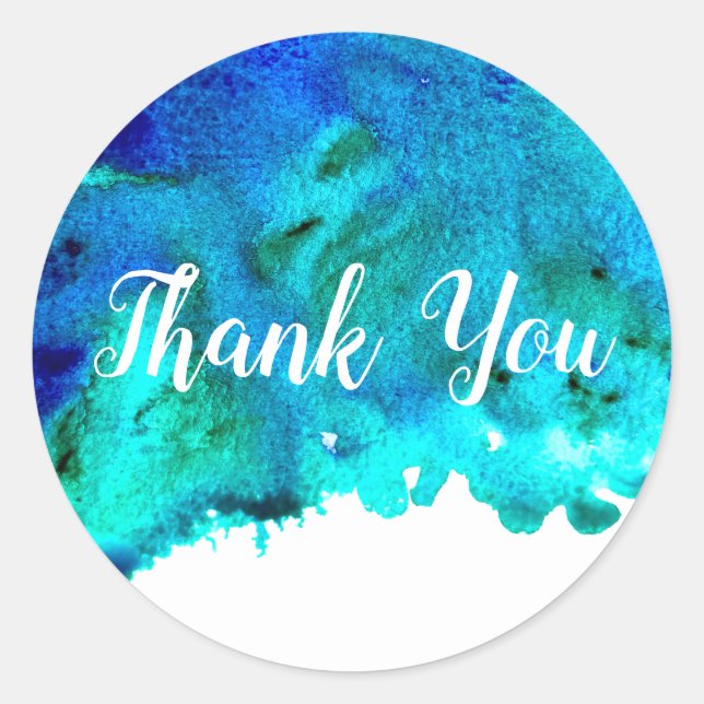 Adesivo Design de abstrato de aquarela azul (Frente)