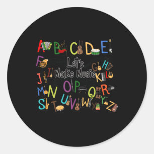 Adesivo Design De Alfabeto Cute Para Professores De Música