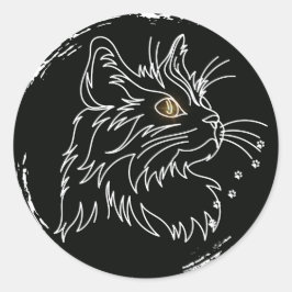 Adesivo Design de Amante de Gato Fofo