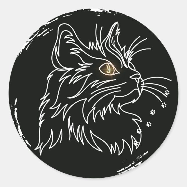 Adesivo Design de Amante de Gato Fofo (Frente)