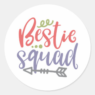 Adesivo Design de Amizade Bestie Squad