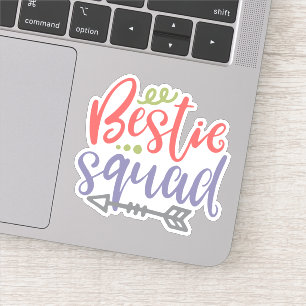 Adesivo Design de Amizade Bestie Squad