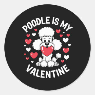 Adesivo Design de Amor de Cachorrinho Fofinho de Poodle no