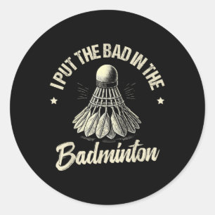Adesivo Design de amor de raquete de jogador de badminton