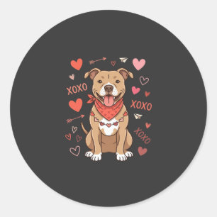 Adesivo Design de Amor XOXO Cachorro Pitbull no Dia dos Na