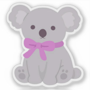 Adesivo Design de Animal Pastel Fofo de Coala Kawaii