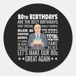 Adesivo Design de Aniversário de 80 Anos - Citação Engraça