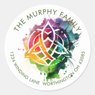 Adesivo Design de Aquarela Celta Grunge Colorida