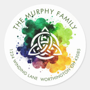 Adesivo Design de Aquarela Celta Grunge Colorida