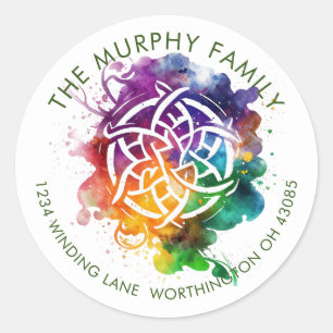 Adesivo Design de Aquarela Celta Grunge Colorida