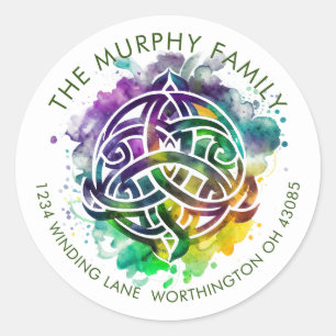 Adesivo Design de Aquarela Celta Grunge Colorida