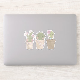 Adesivo Design de Aquarela Smiling Cactus Trio