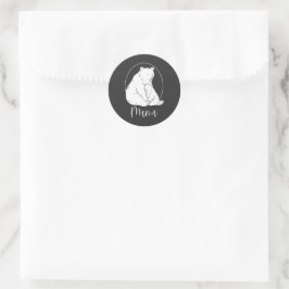 Adesivo Design de Arte de Linha Minimalista da Mamãe Urso