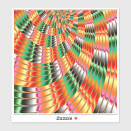 Adesivo Design de Arte Fractal Invertida Colorida