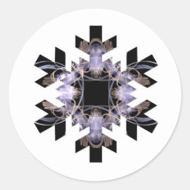 Adesivo Design de Arte Fractal, tipo floco de neve, preto