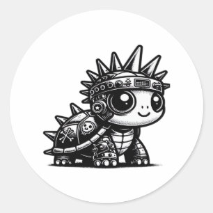 Adesivo Design de Arte Vintage de Tartaruga Ciborgue Whims