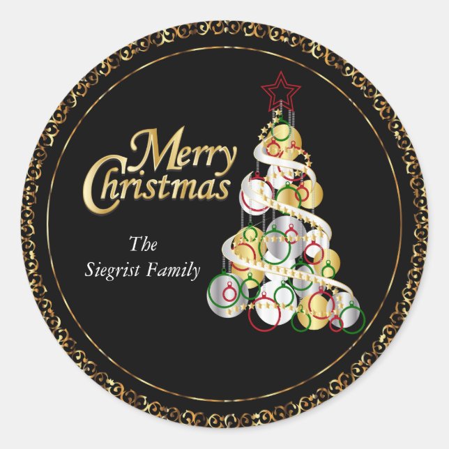 Adesivo Design de Árvore de Natal Elegante (Frente)