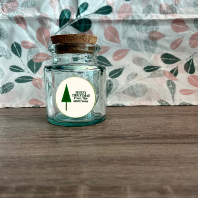 Adesivo Design de árvore de Natal verde funky (Criador carregado)