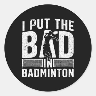 Adesivo Design De Badminton Engraçado Para Homens Mulheres