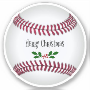 Adesivo Design de Baseball Feliz Natal