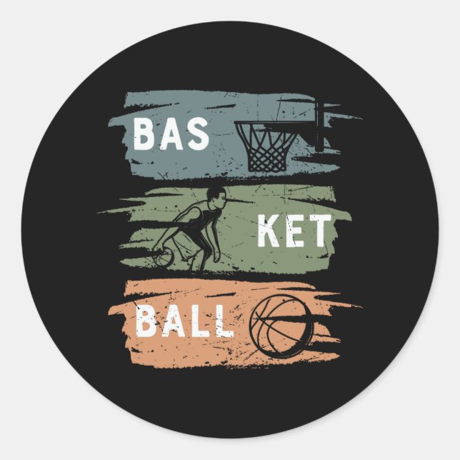 Adesivo Design de basquete legal com 3 cores (Frente)