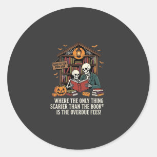 Adesivo Design de Biblioteca de Esqueleto de Halloween Ama